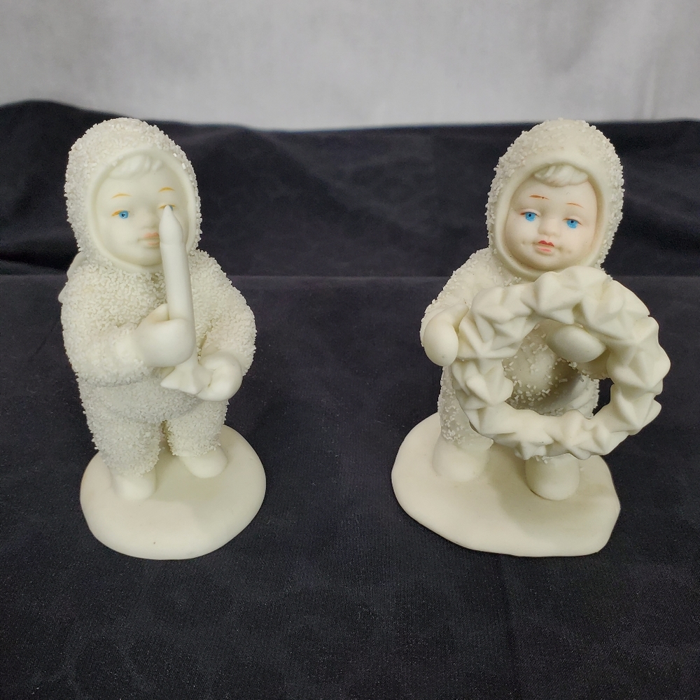 Snow-babies “I Made This Just For You”"One Little Candle"Set of Two by Dept. 56